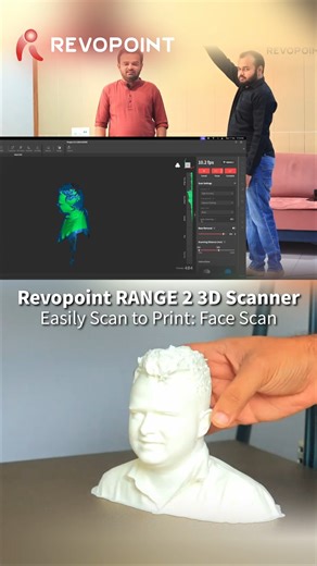 Revopoint RANGE 2 - Face Scan to 3D Print in Minutes With some help from RANGE 2's wide capture range, making it easy, Creativity Buzz transformed a face scan into a 3D-printed statue! Bring your ideas to life with Revopoint. Use code [MEDIAFB7] to get an extra 5% off. Shop now: https://revo.ink/47ANs8Z #Revopoint #RANGE2 #3DScanning #3DScanner #FaceScanning #3DPrinting | Revopoint