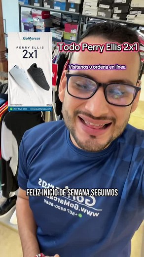 🎉 ¡El estilo que buscas, ahora al doble! 👞👟 Aprovecha todo el calzado Perry Ellis al 2x1. 🛒✨ ✅ Visita nuestras tiendas o ordena en línea y recibe hasta la puerta de tu casa. 🏠 ¡Corre, que vuelan! ⏳ #PerryEllis #gomarcas #2x1 #SALE