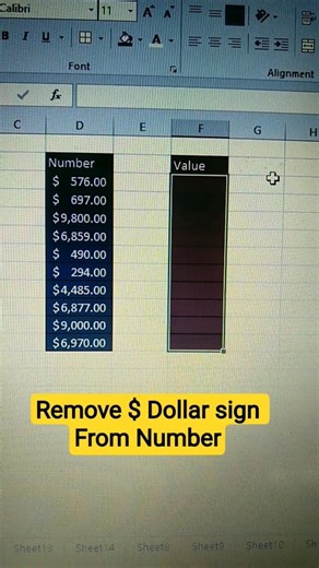 How to Remove dollar sign values in Excel।Quick Tips #exceltricks #rgcsmskillscentrekosli #exceltips