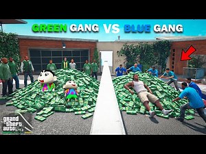 Franklin Blue Gang & Shinchan Green Gang 24 Hrs Money Collection Challenge In GTA 5!