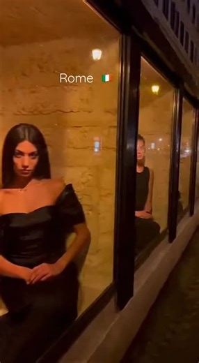 Not your average window shopping experience in Rome. She really owned the display!