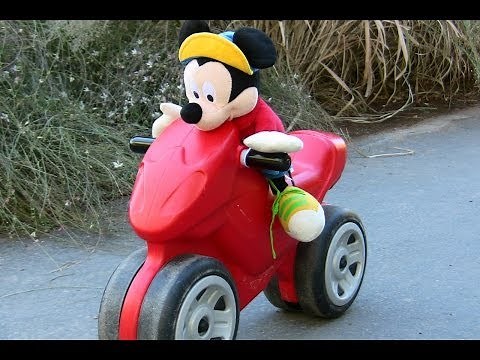 Mickey Mouse Finds Minnie Mouse Rides a Motorcycle