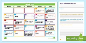 October Writing Prompts Display Calendar