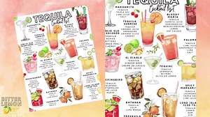Tequila Cocktail Recipes Printable, Margarita & Tequila Sunrise Drink Guide (PDF) - Etsy