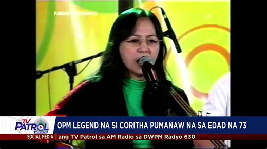 Pumanaw na ang OPM legend at folk singer na si Coritha sa edad na 73. Basahin: https://news.abs-cbn.com/entertainment/2024/9/29/philippine-music-legend-coritha-passes-away-at-73-1324 | TV Patrol