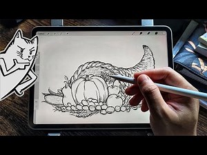 How to draw Cornucopia 🍍