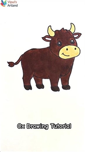 🐂Easy Ox Drawing Tutorial | How to Draw a Bull!#shorts #shortfeed #shortvideo #youtubeshorts #bull
