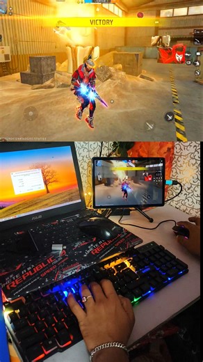 Pc❌mini mobile setup✅Free Fire Gaming Keyboard⌨️🖱📱Mix Pro Geek Gamer #freefire #keyboard #geekgamer