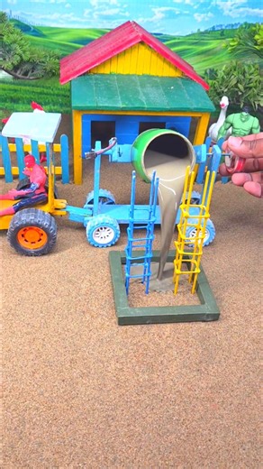 🚜🔥 Real Working DIY Mini Tractor Cement Pillar Making Machine | Diy Project 😱 #shorts #youtubeshorts