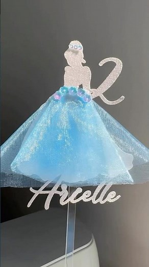 Cinderella Cake Topper 🩵 #disney #caketopper #2d #cinderella #silhouette #crafts