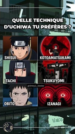 Quelle technique d’Uchiwa tu préfères ? #anime #naruto #uchiha