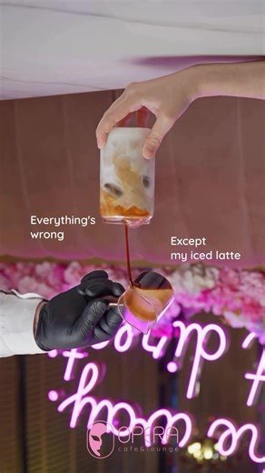 When nothing’s in place, at least my iced latte is.🧊☕️ Today tastes better with this. Come take a sip at Opera Cafe. 🌸