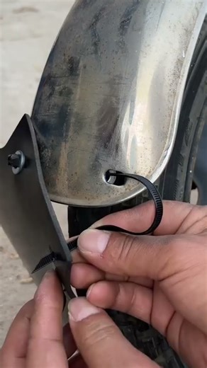 This is a material that is attached to a bicycle fender so that it doesn’t come