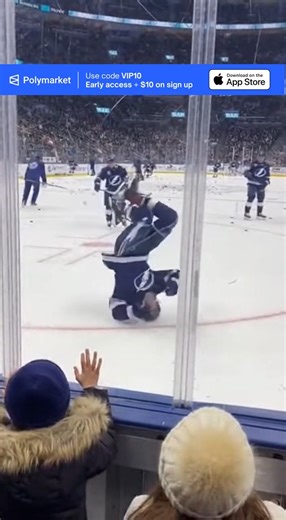 @real.sports.418 on Instagram: "@polymarketsports POV: Lightning unusual headspin pre-game An impressive breakdance performance during NHL pre-game warmups where the player performs headspins #breakdance #nhl #lightning"