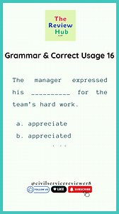 3.3K views · 59 reactions | #civilserviceexam2025 #civilserviceexam #civilserviceexamreviewer #civilservice #csc #nonfollowersviewers #nonfollowersandviewers #grammar #education | The Review Hub | Facebook