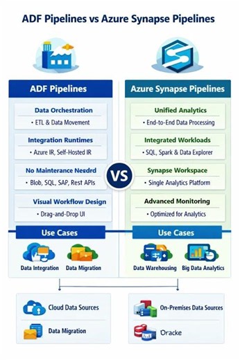 ADF Pipelines vs Azure Synapse Pipelines.