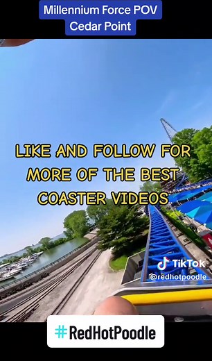 Millennium Force front row POV #cedarpoint #cedarfair #cedarfairparks #milleniumforce #redhotpoodle #amusmentparkrides #amusmentpark #rollercoaster #giga #badass #summer #coastertok #coasterenthusiast #coastersoftiktok #coastersofinstagram #pov #fyp #viral