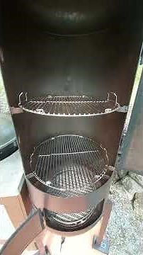 DIY smoker complete. 60 gallon air tank to a two tier vertical smoker.