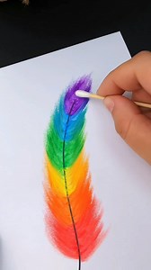 You can use Crayons or oil pastels to draw a colorful feather, simple and beautiful 🌈🎨🌴 | Art, Crafts and Journals