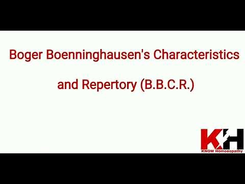 BBCR | Boger Boenninghausen Characterstics and Repertory