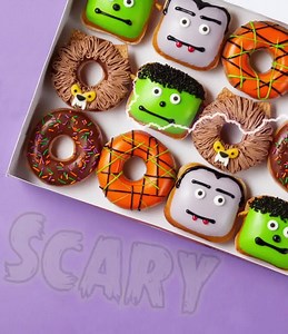 This Halloween, we're trading terrifying for tasty with our Scary Sweet Monster Doughnuts! | Krispy Kreme Doughnuts