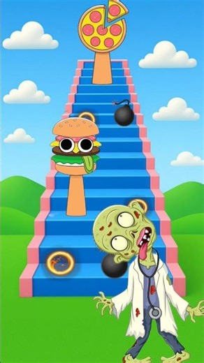 “Zombie Falls on a Bomb and Burns Up While Chasing Sprunki Burger!” #funnyvideo #zombie #animation