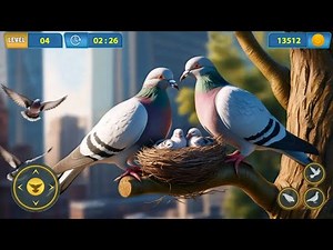 Fly High Above The City in Bird Pigeon flight sim, Bird flying game