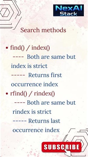 Do you know about search methods of strings in Python #coding #python #strings