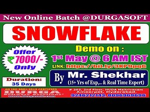 SNOWFLAKE Online Training @ DURGASOFT