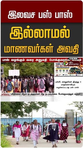 இலவச பஸ் பாஸ் இல்லாமல் மாணவர்கள் அவதி #shorts