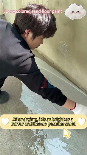 Epoxy colored sand floor paint with a faux marble effect