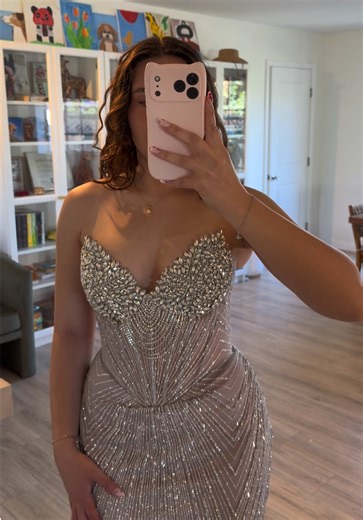 IRL 🩶✨ ft. 🔎 Miau x J903 in Silver-Nude New Arrivals for Prom 2026 🪩✨ Showroom 🎀 Katherine’s Fashion 6744 Laurel Canyon Blvd. North Hollywood CA 91606 #promdress #prom2026 #silver #sparklydress #losangeles