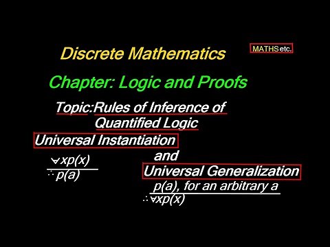 Universal Instantiation and Universal Generalization| Rules of Inference| Logic|Discrete Mathematics