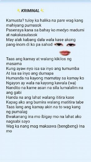 Kriminal Skusta - Taas Ang Kamay Lyrics