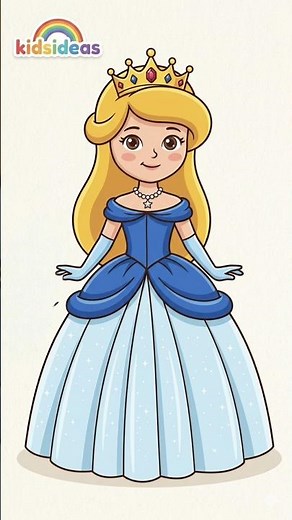 How to Draw a Beautiful Princess Step by StepEasy Princess Drawing for Kids #cartoon #drawing #kids