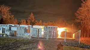 Fire breaks out again at battery storage facility in Warwick