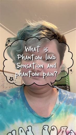 There seems to be some confusion on the internet about what phantom limb sensation and phantom pain are, so let me try to explain! [video description: a video showing Cy, a fat white person in a rainbow tie dyed shirt, with faded blue hair that’s shaved on one side, from the shoulders up as they look at the camera and speak /end Video Description] #amputee #phantomlimb #disability #disabled #disabledtiktok