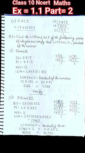 NCERT Class 10 Maths 🔥 Real Numbers Ex 1.1 Part-2 | Questions Solved!