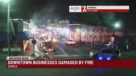 Businesses damaged by fire in Downtown Seneca