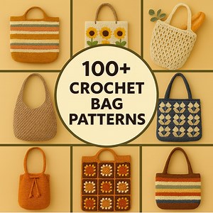 100  Crochet Bag Patterns Bundle | Boho Tote, Granny Square, Market & Shoulder Bag Designs | Instant PDF Download - Etsy