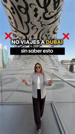 Escribe GUÍA y te envío mi guía completa con todos mis tips y recomendaciones para tu primer viaje a Dubái. Aquí abajo también te dejo varios consejos importantes si estás planeando venir por primera vez. Y si Dubái todavía no está en tu bucket list, no sé qué esperas. Esta ciudad es una locura. •Si quieres ir al Museo del Futuro, compra tus entradas al menos 15 días antes. Se agotan rapidísimo, incluso semanas antes. • Ven entre noviembre y marzo, es la mejor temporada. • Si es tu primera vez, 