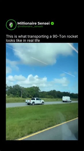 Millionaire Sensei on Instagram: "Moving a 90 ton rocket isn’t transportation, it’s choreography on an industrial scale. 🚀 Each move is planned down to the inch. Specialized hydraulic platforms, called self-propelled modular transporters, carry the booster at walking speed, guided by teams of engineers in constant radio contact. Every turn, incline, and road bend is mapped weeks in advance to prevent even the slightest stress on the rocket’s structure. It’s a process that can take an entire day