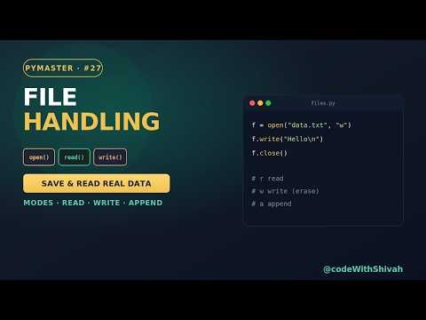 Python File Handling — Read & Write Files | #27