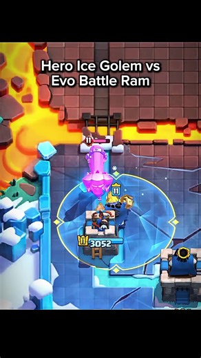 Hero Ice Golem on Defence 🥶 #clashroyale | hero ice golem