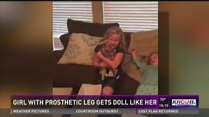 'Just like mine!': Little girl gets doll with prosthetic leg in viral video