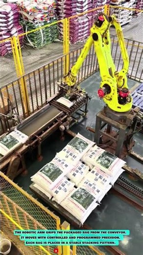 Industrial Robotic Arm Tool: Automated Bag Palletizing Process