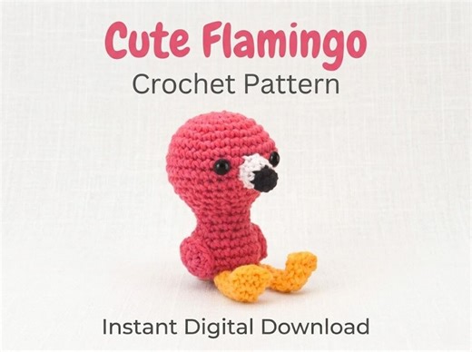 Flamingo Crochet Pattern PDF | Amigurumi Animal & Plushie Crochet Toy | Flamingo Pattern Amigurumi Tutorials | Crochet Animal Gift For Him