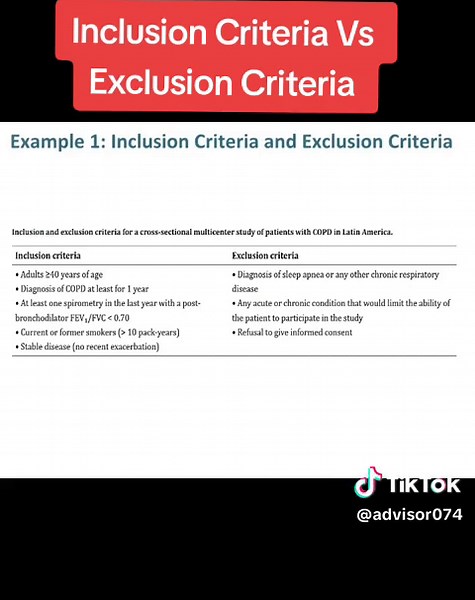 Inclusion Criteria Vs Exclusion Criteria Explained