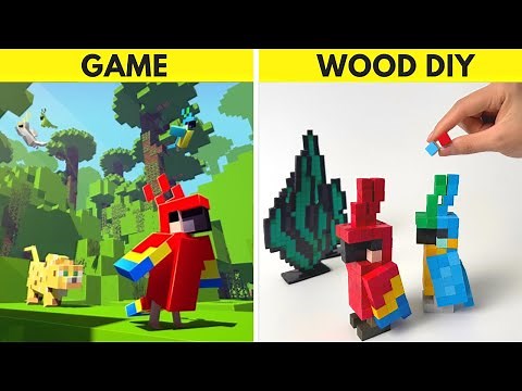 I made Tiny Minecraft Parrot / Wood Brick Builder