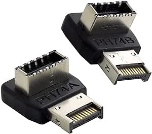 NFHK 2pcs Overmold USB 3.1 Front Panel Header Male to Female Type-E Motherboard Extension Data Adapter